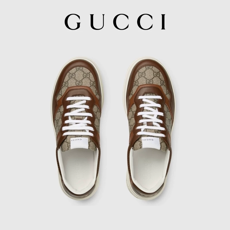 Кроссовки Gucci GG с утолщенной подошвой [бисквитные]