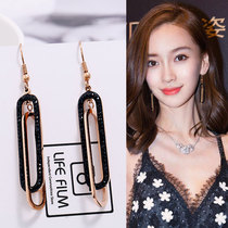 Big earrings temperament models 2021 new trend Europe and the United States high-grade sense of Sterling silver hypoallergenic fashion face thin earrings