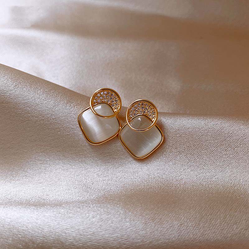 Opal earrings women 925 sterling silver 2021 new trend 2020 temperament net red high sense fashion stud earrings summer