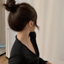 Circle earrings niche design sense advanced 2021 New 2020 simple temperament fashion allergy ear decoration