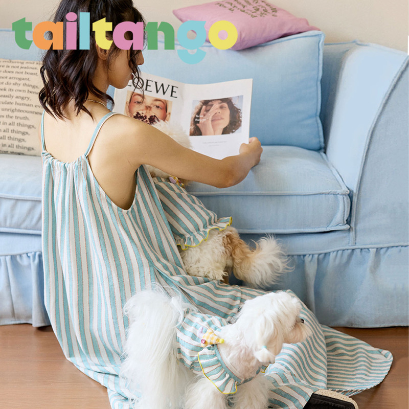 Tailtango Blue and White Striped Suspender Vacation-Style Dress, Nightgown, Cat and Dog Clothing, Pet and Human Matching Outfits Tailtango Blue and White Striped Suspender Vacation-Style Dress, Nightgown, Cat and Dog Clothing, Pet and Human Matching Outfits