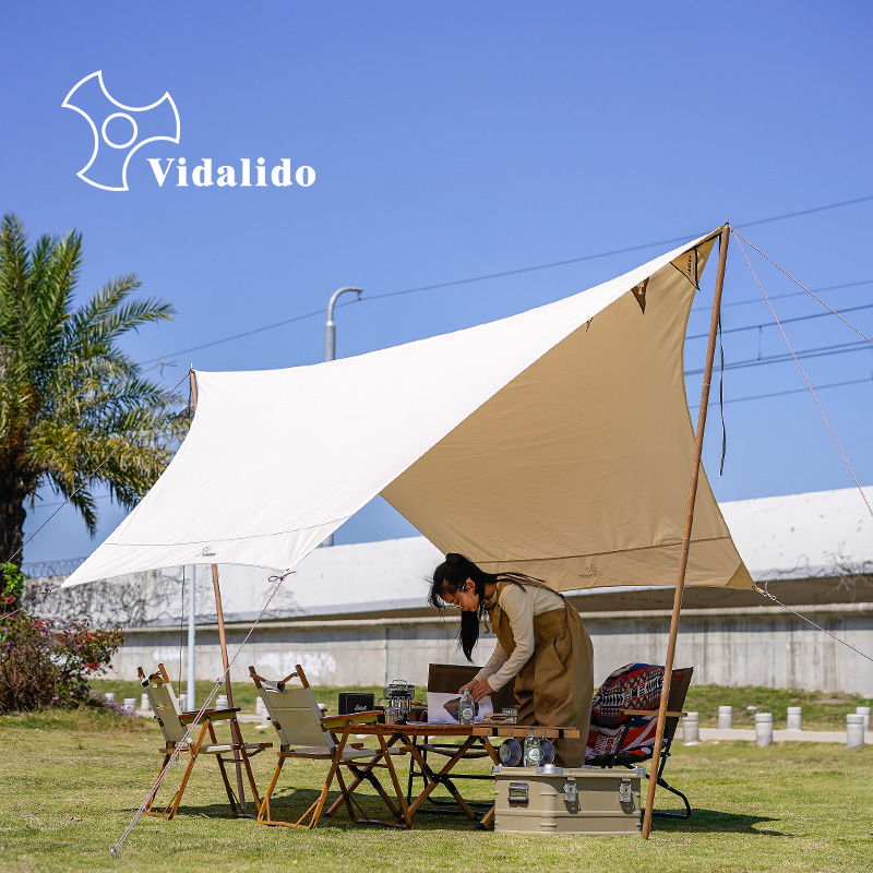Vidalido outdoor butterfly TC cotton canopy sunscreen sunshade pergola rainproof exquisite camping sunshade