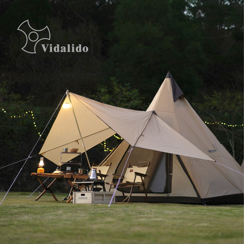 Vidalido outdoor camping Indian Minaret pro tent awning sunscreen foyer rainproof tent