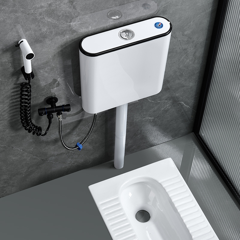 Water tank toilet household toilet powder room squat toilet energy-saving water tank thickened squat pit wall-mounted handwashing water tank