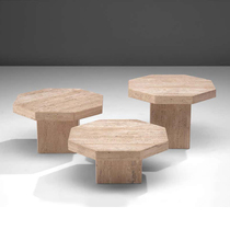 Postmodern extremely minimalist geometric styling natural cave stone edge table designer edge a few corners a few small family living room small tea table