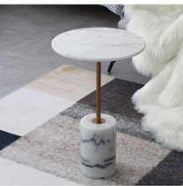 Modern light luxurious edge a few natural marble small tea table Art designer Villa Hotel Rack Sofa Corner a few