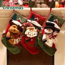 Christmas socks gift bag large old man snowman gift candy socks scene pendant hanging Christmas decorations