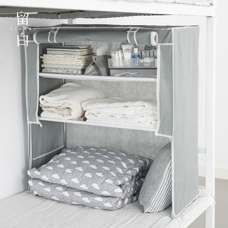 Bedroom upper bunk bed head storage cabinet College student living artifact Female lower bunk simple dormitory bed top cabinet