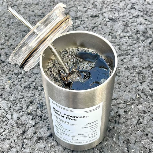 Термос из нержавеющей стали, трубочка со стаканом, нержавеющая сталь AISI 304, в американском стиле