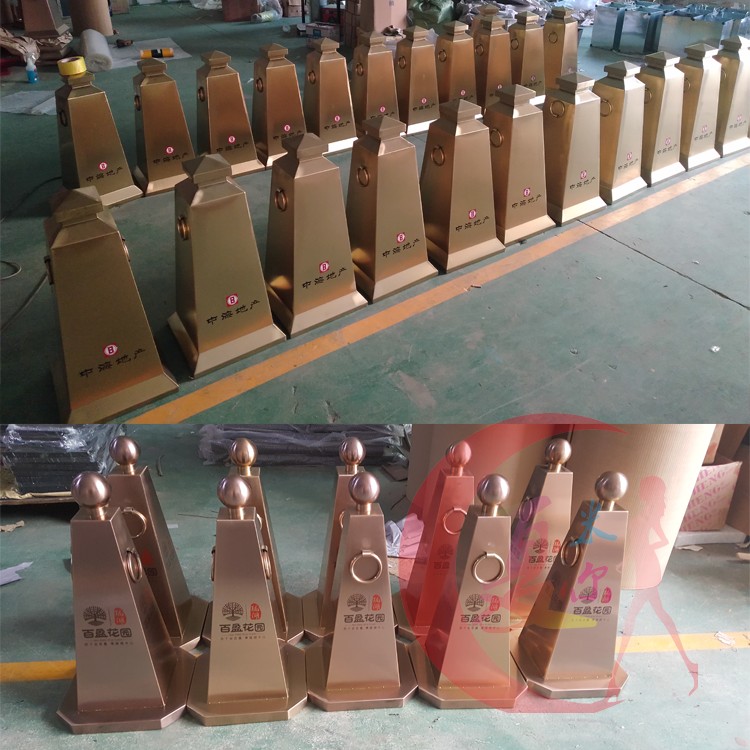 Stainless steel road cone reflective cone hotel parking sign property supporting high-grade isolation pier ice cream bucket bronze warning column