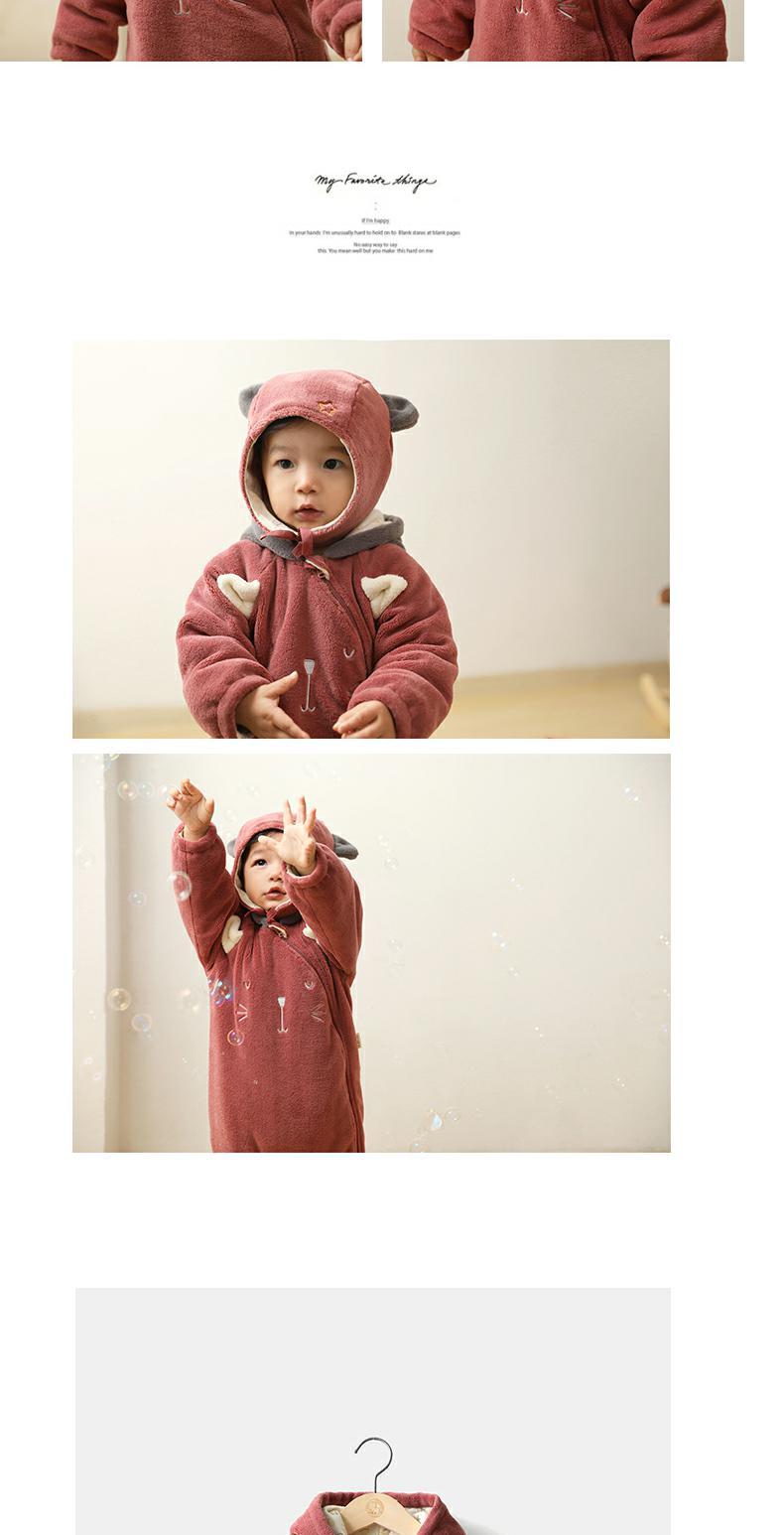 Papa trẻ sơ sinh lông cừu romper đàn ông và phụ nữ bé quilted ấm jumpsuit ấm mùa thu và mùa đông mũ trùm quần áo trẻ sơ sinh thu đông