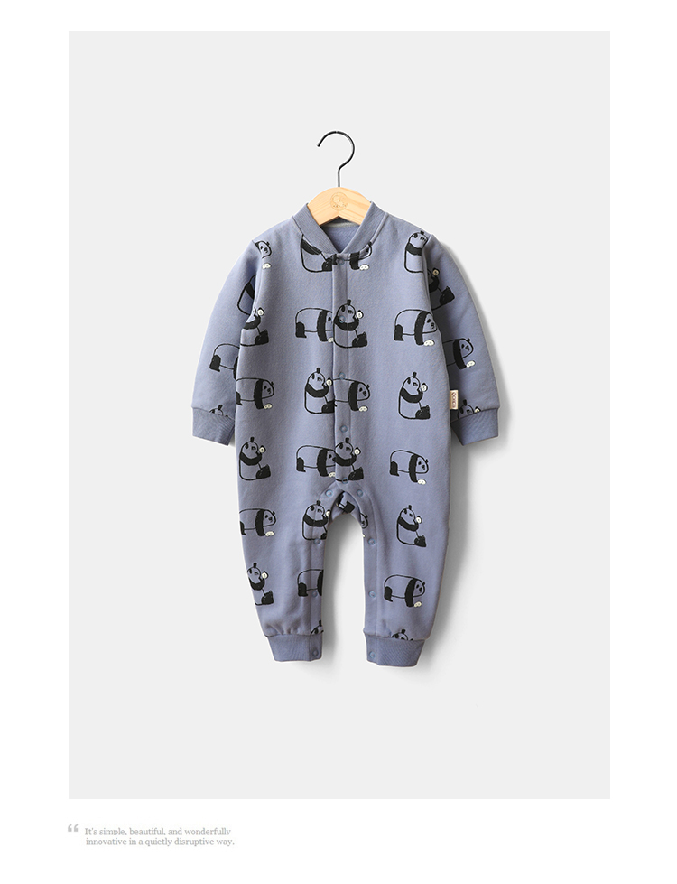 Papa babyiesies mùa thu và mùa đông nam bé dài tay ấm romper phim hoạt hình cô gái áo len vải mùa thu ra quần áo ao so sinh be trai
