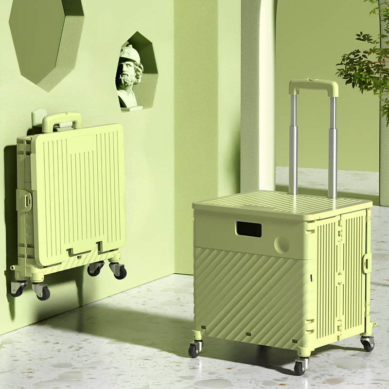 Trolley Storage Box, Foldable Small Trolley, Outdoor Camping Four-Wheel Trunk, Student Mobile Book Box with Pulleys Trolley Storage Box, Foldable Small Trolley, Outdoor Camping Four-Wheel Trunk, Student Mobile Book Box with Pulleys