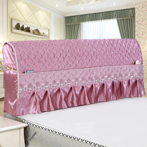 Home thickened Nordic style cover cloth wooden bed cover soft bag protective cover bed back cover back cover European leather bed