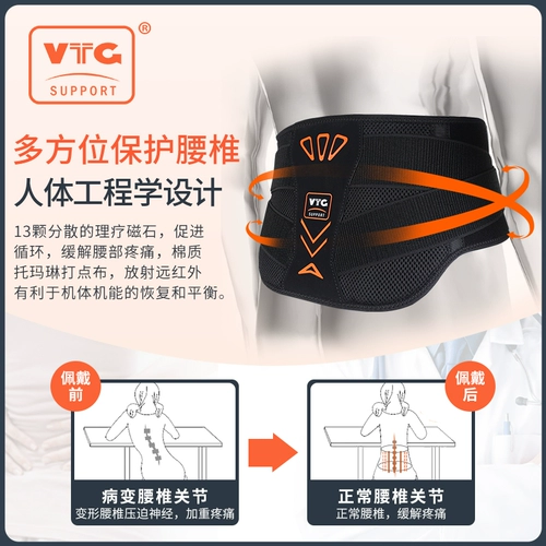 VTG пояс мужской магнит поясничный поясничный дискрет Lesmal штамм, выдающееся устройство для терапии теплое терапия, спонтанная поддержка нагревания талии