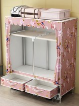 Simple wardrobe clothing storage cabinet with drawers home bedroom cloth wardrobe rental room with hanging wardrobe strong and durable