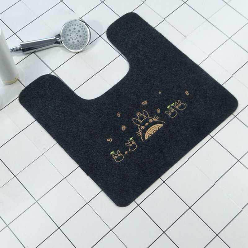 Toilet floor mat u-shaped foot pad waterproof pad powder room bathroom absorbent non-slip mat bedroom door mat set
