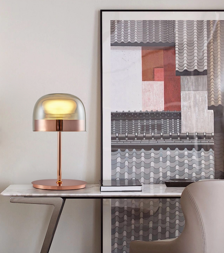 Postmodern creative rose gold light luxury table lamp art bedroom living room designer floor lamp