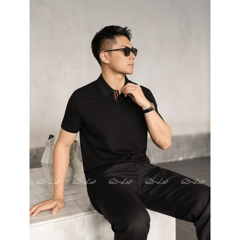 Mbnl-F Qin Lei Men's Clothing「Four Seasons.Tc」Wool Cotton Custom Knitted One-Button T-Shirt Ll-Lsy1400