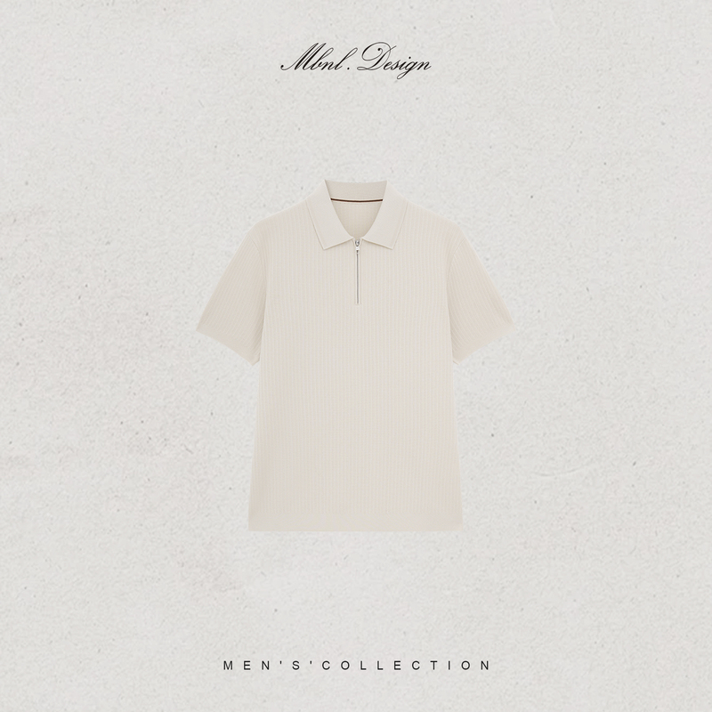 Mbnl-F Qin Lei Men's Clothing'K.O Mesh' Cotton Breathable Half-Zip Polo Shirt Ll-Wzsy10023