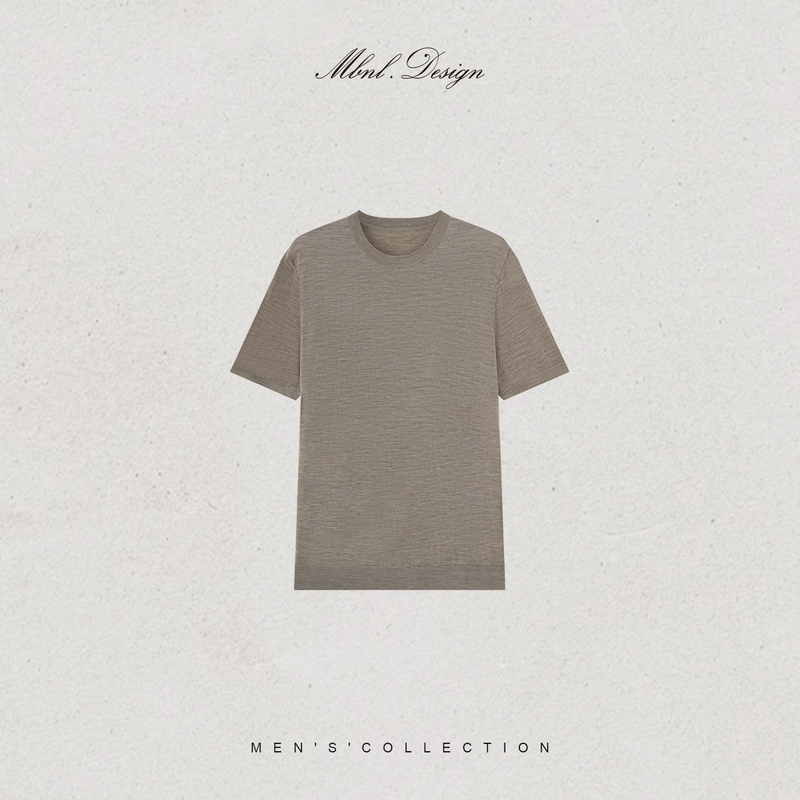 Mbnl-F Qin Lei Men's Clothing「E.C」100% Sheep Wool Fine Gloss T-Shirt Ll-Wzzz10103 Mbnl-F Qin Lei Men's Clothing「E.C」100% Sheep Wool Fine Gloss T-Shirt Ll-Wzzz10103