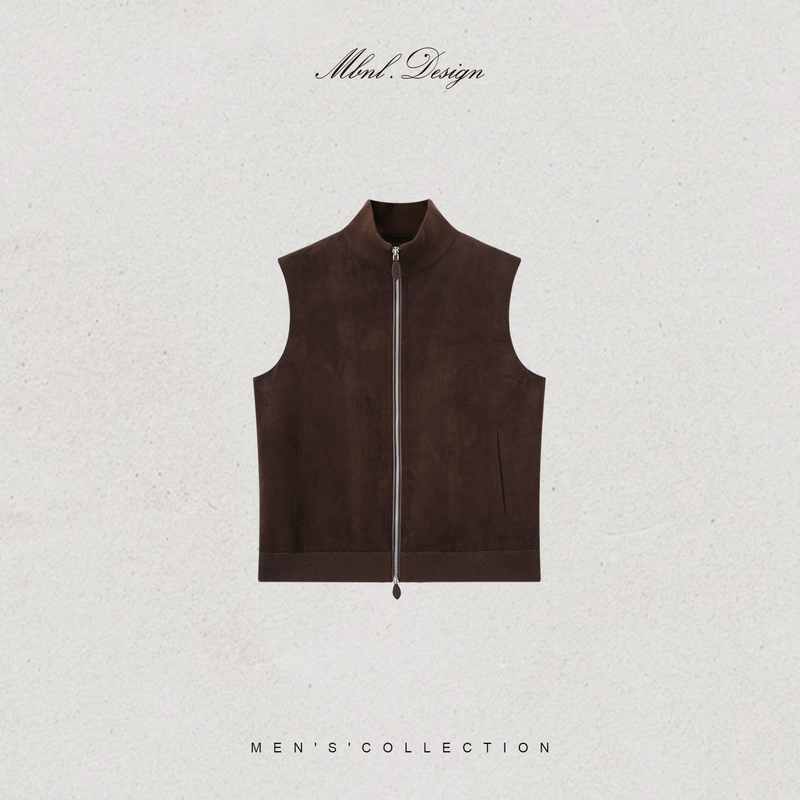 Mbnl-F Qin Lei Men's Clothing'Double-Sided Movement' Suede Wool Lined Relaxed Vest Ll-Wlmj60008