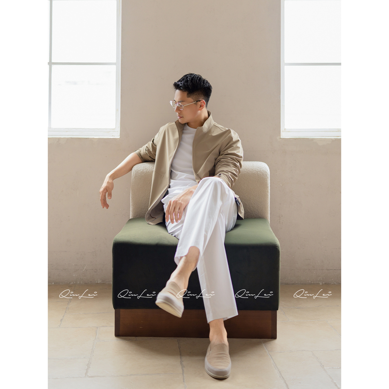 Mbnl-F Qin Lei Men's Clothing "Jenny.Bomb" Snap Button Adjustable High Elastic Windproof Jacket Ll-Wwt0174