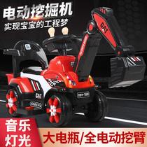 Childrens toy boy 2021 new excavator large excavator can sit on human child car large super type