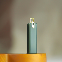 Brother Beard Jewelry Hetian Jade Pendant Taqing First Class Special Fine Material 18k Gold Inlaid Jade Long Strip Mini Seal