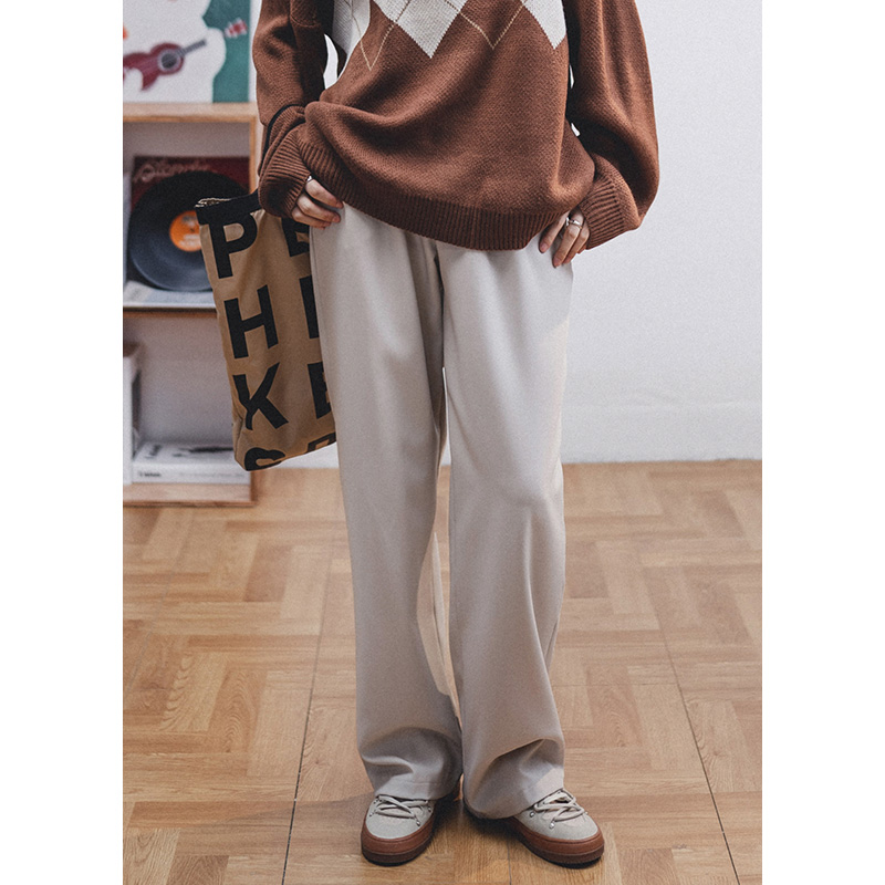 Six cats studio summer pitudio pants women tug pants plus suede high waist casual loose straight cylinder wide leg long pants