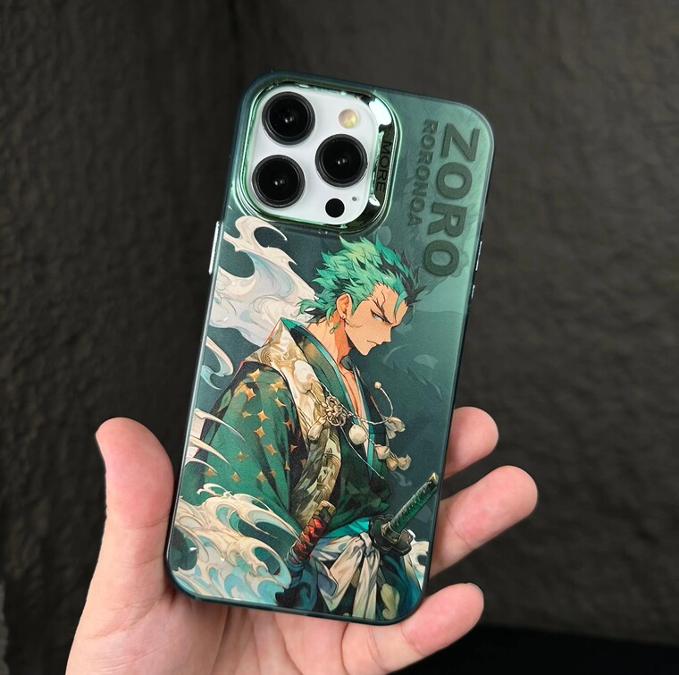 One Piece Anime Luffy Zorro Cartoon Silver Illustration Soft 15, 14, 13, 12, 11 iPhone Case