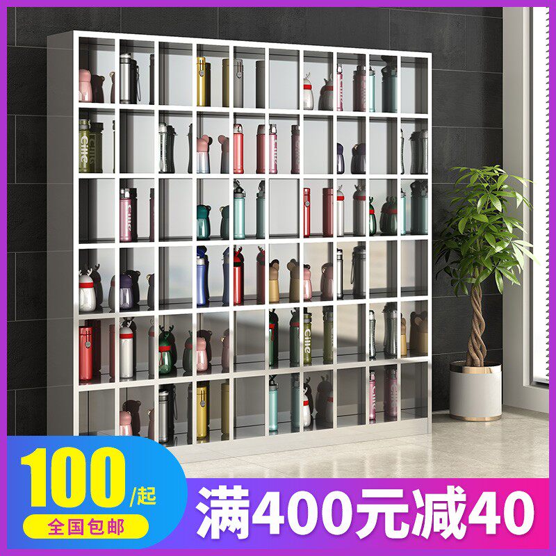Stainless steel cup cabinet staff multi-grid cabinet placement cabinet factory workshop tea cup shelf pantry storage cup cabinet