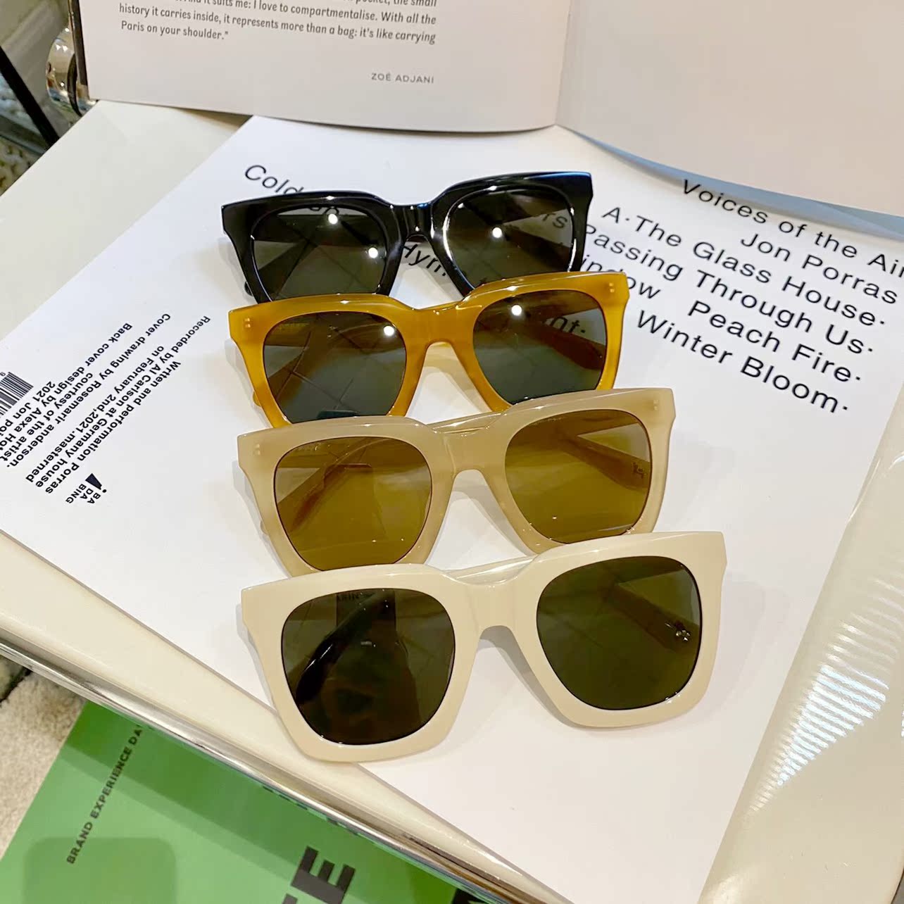 2021 new Korean style Xiaohongshu explosion style sunglasses rara square retro men's and women's sunglasses caramel eye