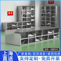 Shanghai stainless steel bathroom changing shoes stool dust-free workshop Lab staff dressing room single-sided bifacial changing shoes cabinet