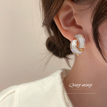 Delicate Niche Design Inlaid Drilling Geometric Earrings 2022 New Tide Light Luxury Superior Ear Chilly