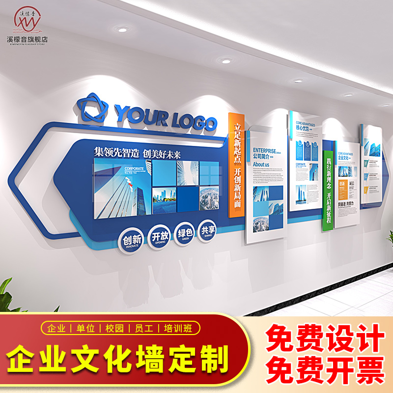 Corporate Culture Wall Custom Company Employees Wind Mining Photo Wall Team Building Office Room Logo Wall Booking
