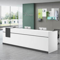 Office front desk reception desk company cashier desk simple modern Consulting Service welcome desk stylish white bar