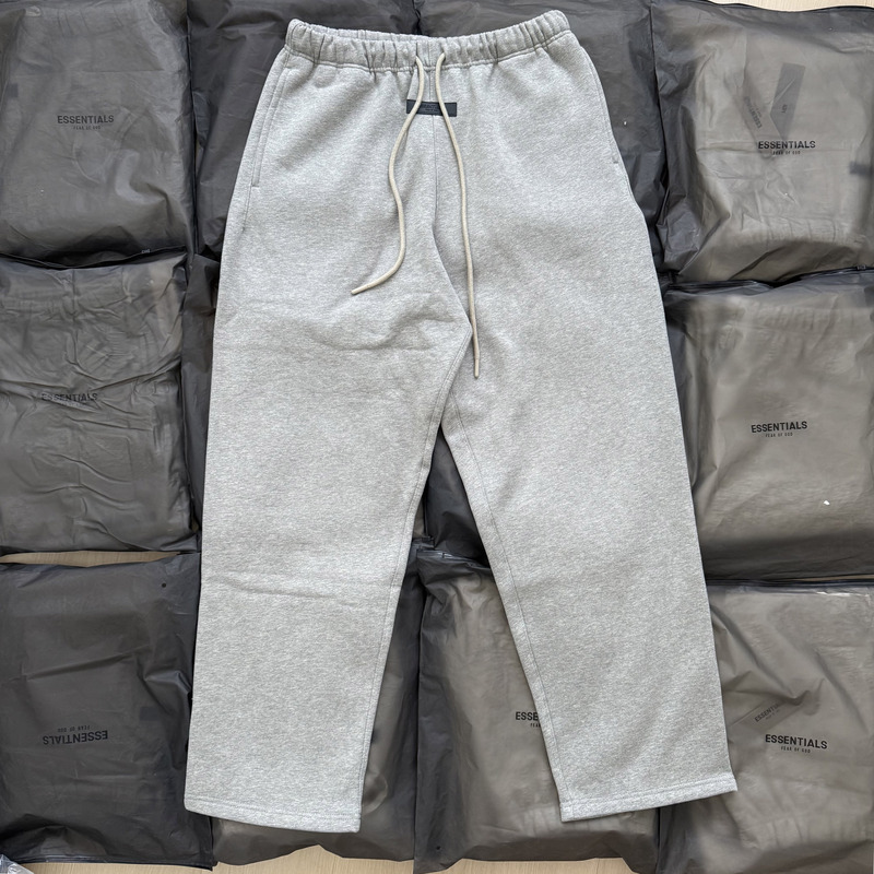 In Stock Ss24 Fog Essentials Solid Color Drawstring Straight-Leg Pants Loose American Casual Long Pants Sweatpants