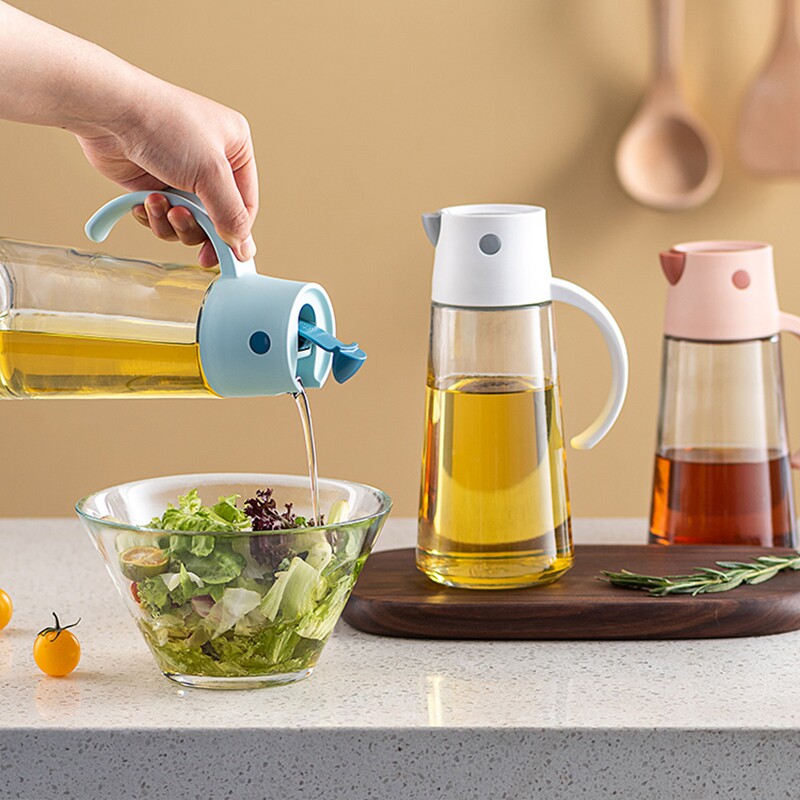 Meizifang glass oil pot automatic opening and closing gravity induction oil bottle kitchen does not hang oil soy sauce vinegar seasoning bottle household