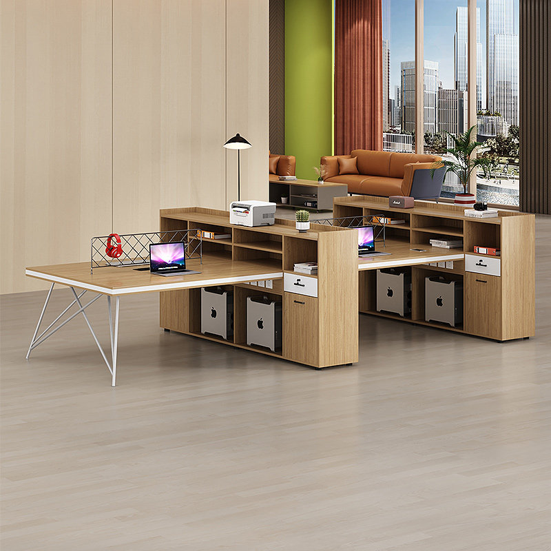 Staff Desk Z Staff Desk Brief About Computer Double 4 6 People with Industrial Wind Finance Desk Chair Composition