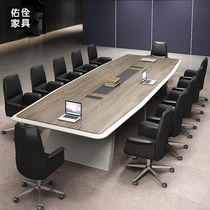 Office furniture conference table long table simple modern large conference room reception bar negotiation table and chair combination new
