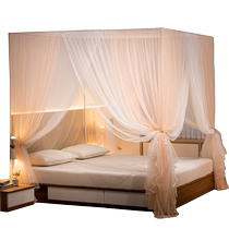 Princess style floor-standing mosquito net home bedroom bracket rod thickened and thickened blackout bed curtain curtain gauze bed curtain 2024 new style