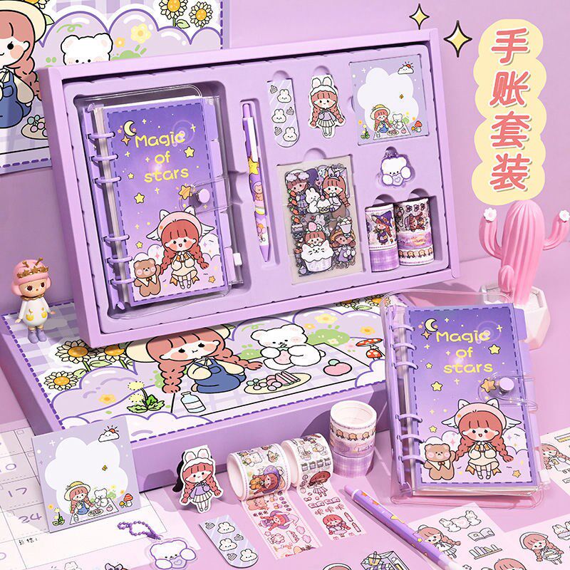 Hands Ledger Stickers Net Red student notebook gift box Girl Hearts Suits full set of cheap handbooks This birthday present