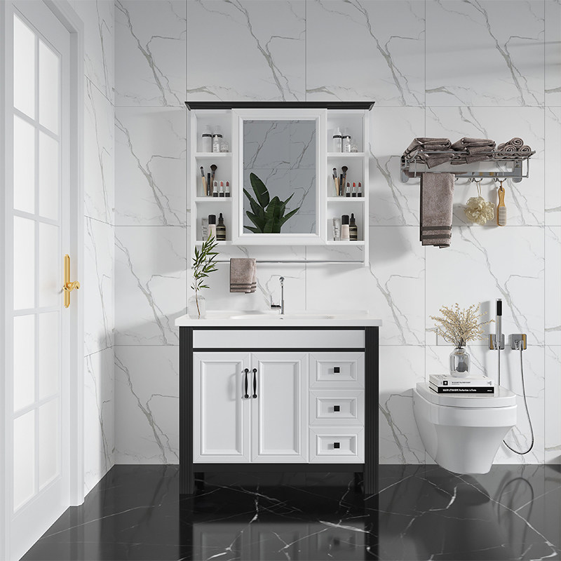 Bathroom cabinet combination washbasin small apartment powder room bathroom washbasin washbasin floor-to-ceiling simple and modern
