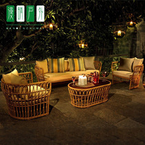 Outdoor sofa combination outdoor homestay sales department homestay balcony leisure creative rattan sofa coffee table rattan chair