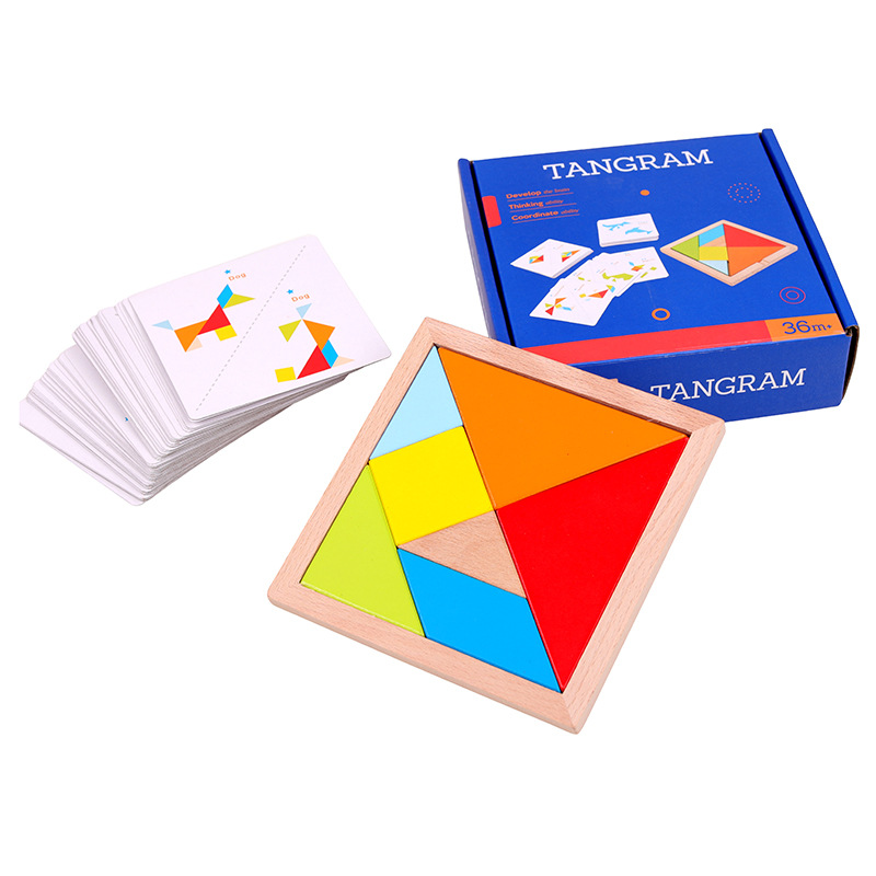 Children's intellect DIY puzzle building blocks Toys Early teaching Puzzle Cards Kindergarten Teaching Aids Board of Seven Coincidentally Plates with cards