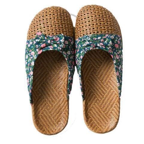 Sandshoes 2021 New Female Baotou Linen Slippers for Home Woven Office Indoor Non-slip Flooring