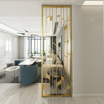  Stainless steel screen partition custom modern simple lattice Metal Chinese restaurant living room hotel background wall decoration
