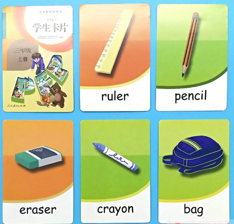 PEP People Teach Edition Elementary School English Single Word Cards Full Set Three 45 6th Grade Up And Down Register Elementary School Students English Card