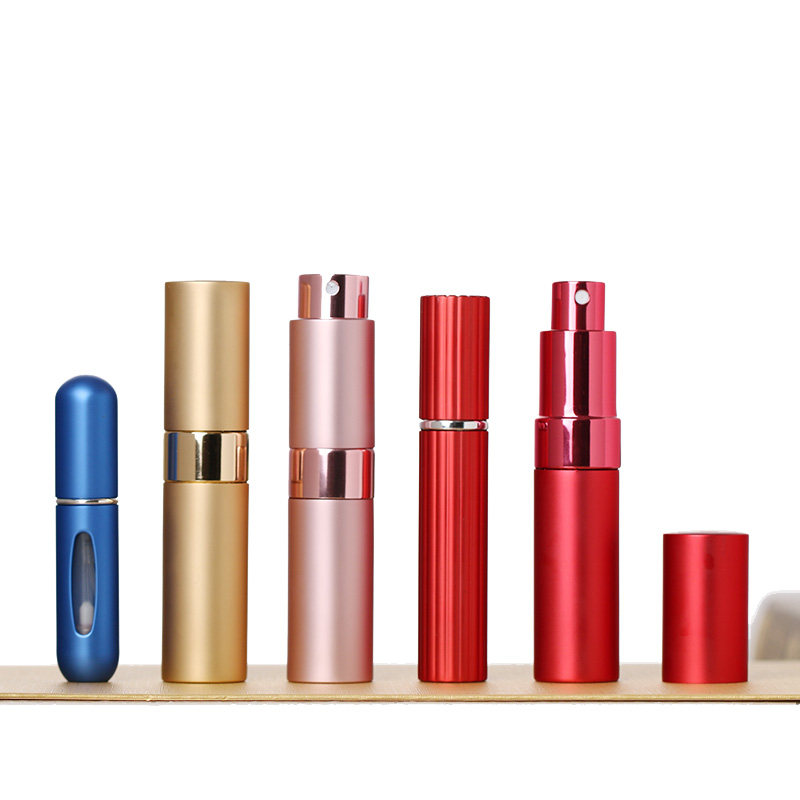 Perfume sub-bottling anodized aluminum glass perfume bottle portable cosmetic water alcohol trial pack trial pack empty spray bottle